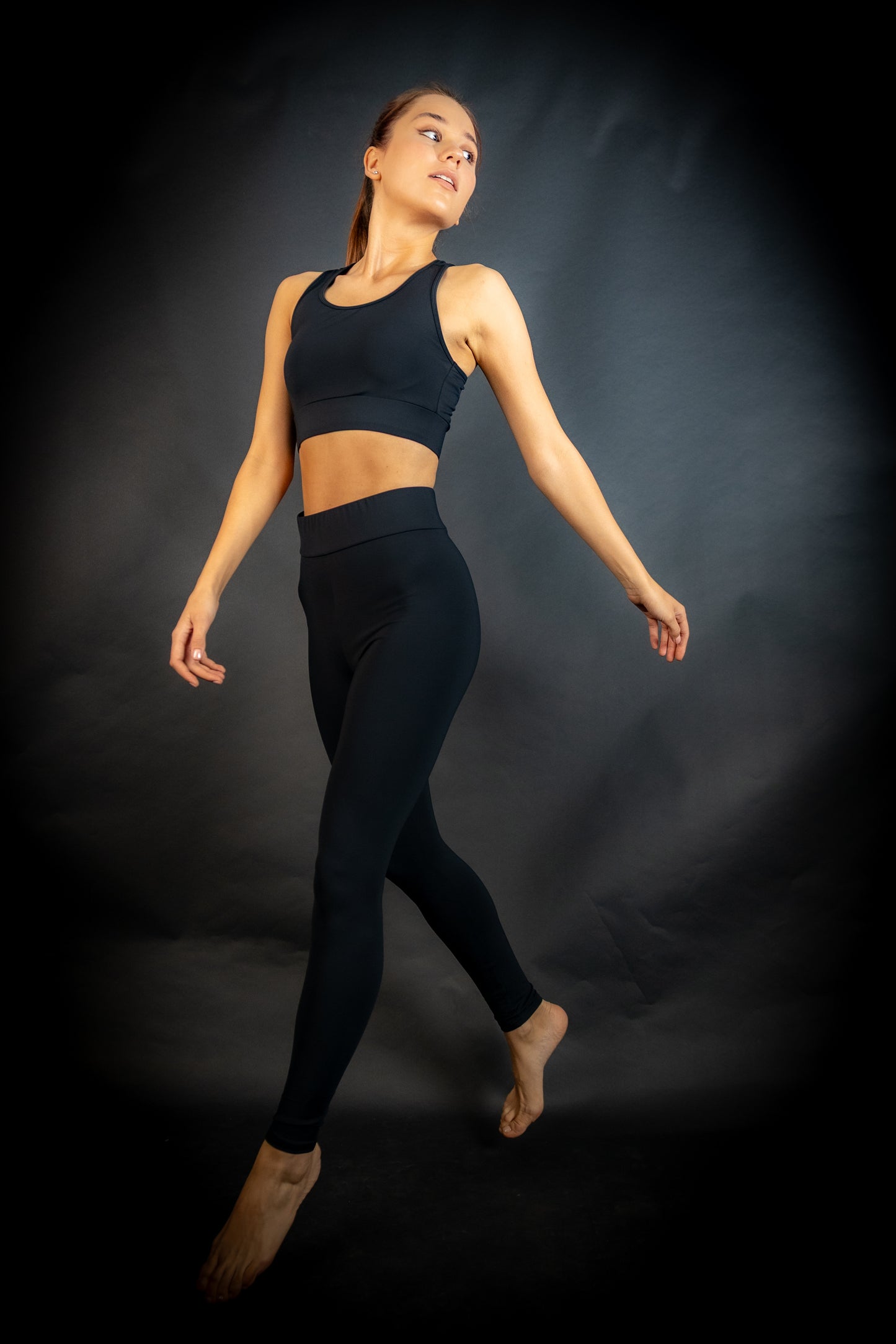 Women’s Black Gym Pants and Bra Set